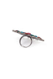 Multicolor Stones Oxidized Metal Casual Use Finger Rings