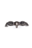 Silver Look Like Round Goddess Lakshmi Black Stone Adjustable Size Ring