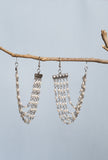 Traditional five-layer German silver ear chain adorned with white pearls by Saagah by Tjori