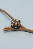 Square Shaped Laq Fashionable Light Weight Multi Color Ring