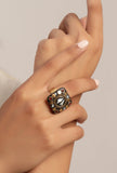 Square Shaped Laq Fashionable Light Weight Multi Color Ring