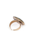 Laq Fashionable Light Weight Circular Shield Shaped Multi Color Ring