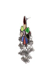 Lightweight Designer Multi Color Glass Meena Flower Design Partywear Earring
