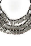 Banjara Style Three Layer Mirror Work Silver Oxidised Choker Necklace