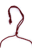 German Silver Premium Quality Designer Round Pendant With Maroon Thread Ball With Dori Necklace