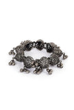 Oxidized Silver Antique Silver Banjara 9 Jhumki Adjustable Size Bracelet