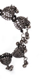 Oxidized Silver Antique Silver Banjara 9 Jhumki Adjustable Size Bracelet