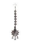 Silver Plated Partywear Trendy Shaped Square Bead Chain Maangtikka With Dangler Earring
