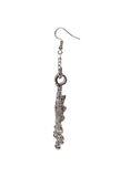 Silver Plated Partywear Trendy Shaped Square Bead Chain Maangtikka With Dangler Earring
