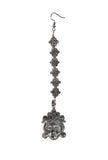 Traditional Design Durga Ji Square Bead Chain Maangtikka And Earring