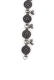 Pair Of German Silver Designer Circled Coined With Ghunghru Earchain