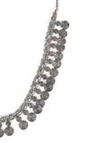 Designer Oxidized German Silver Multi Layer Kamarband With Floral Chain And Coins