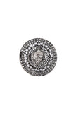 Oxidized Silver Designer Durga Ji Studded Adjustable Ring
