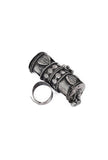 Silver Look Like Designer Lightweight Adjustable Cylindrical Drum Shaped Size Partywear Ring