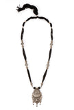 German Silver Ganpati Pendant With Designer Patua Dori Necklace