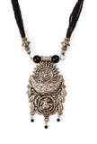 German Silver Ganpati Pendant With Designer Patua Dori Necklace