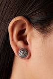 Maa Durga face earrings by Saagah by Tjori – handcrafted German silver spiritual ethnic jewellery