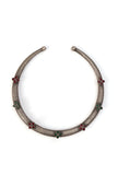Enchanted Floral Glass Stone Hasli and Earrings Set