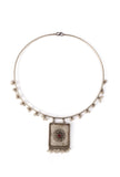Elegant Oxidized White Bead Hasli