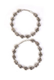 Silver Shell Melody Anklet Pair
