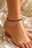 Adjustable Nazar Suraksha Anklet with Black Thread & Evil Eye Protector