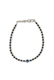Pair of Nazariya Evil Eye Anklets with Black and Silver Beads