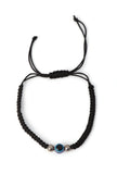 Handmade Nazariya 6 mm Evil Eye Charms Black Thread Bracelet Adjustable