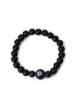 Black Bead Evil Eye Adjustable Bracelet