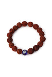 Natural Rudraksha Evil Eye Handmade Stretchable Bracelet