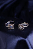 Topaz German Silver Adjustable Toe Ring