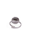 Yukti Red Stone German Silver Adjustable Toe Ring