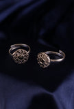 Lavanya Black Stone German Silver Adjustable Toe Ring