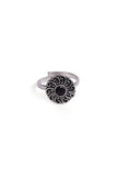 Lavanya Black Stone German Silver Adjustable Toe Ring