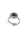 Lavanya Black Stone German Silver Adjustable Toe Ring