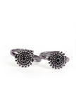 Ira Black Stone German Silver Adjustable Toe Ring