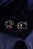 Jyotsna Moon Crescent German Silver Adjustable Toe Ring