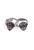 Peafowl Dual Peacock German Silver Adjustable Toe Ring