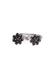 Tanvika Rosette Pattern German Silver Adjustable Toe Ring