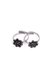 Tanvika Rosette Pattern German Silver Adjustable Toe Ring