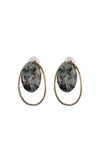 Marbled Stone Hoop Earrings