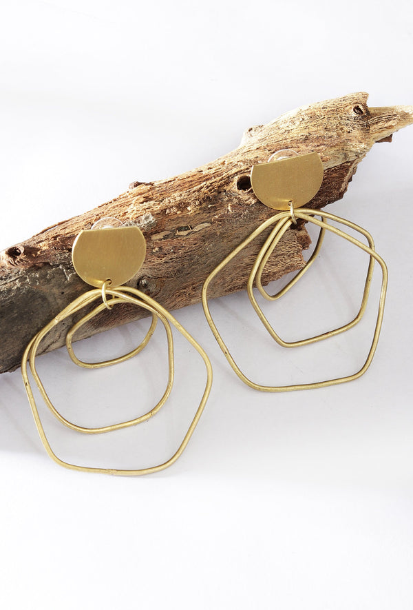 Layered Wave Statement Earrings