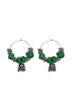 Green Boho Hoop Earrings