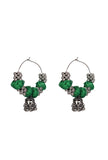 Green Boho Hoop Earrings