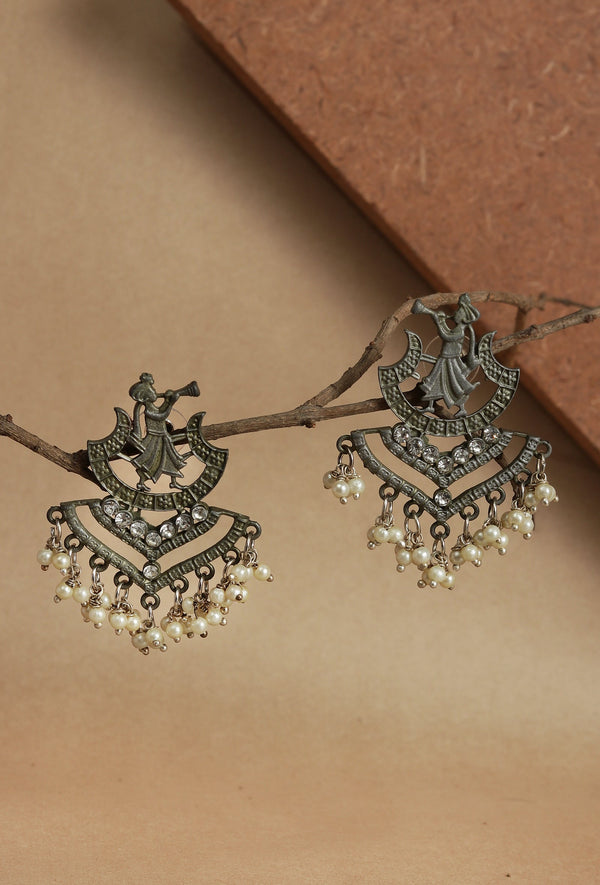 Folk Melody German Silver Earrings