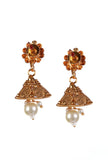 Vedhika Temple Heritage Kemp Necklace Set with Pearls