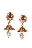 Devika Drape Temple Heritage Kemp Necklace Set with Pearls