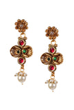 Mohra Temple Heritage Kemp Necklace Set with Pearls