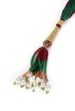 Rajvilas Temple Heritage Kemp Necklace Set with Pearls