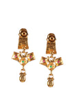 Rajvilas Temple Heritage Kemp Necklace Set with Pearls