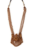 Amulyam Temple Heritage Kemp Necklace Set with Pearls